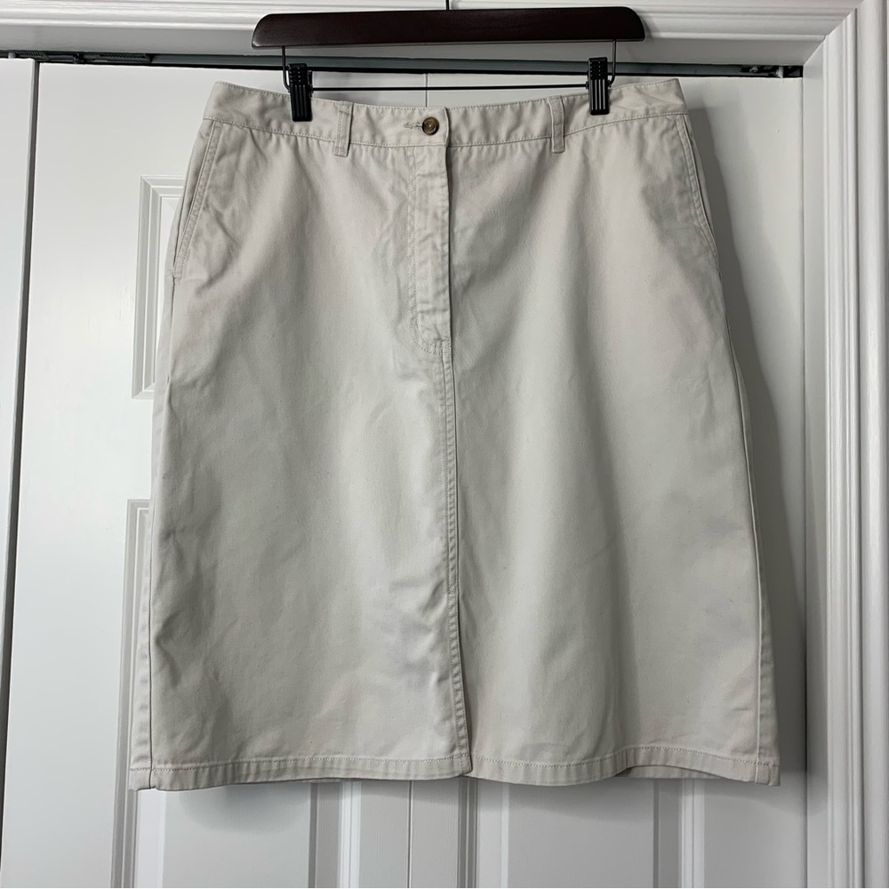 Eddie Bauer Signature Twill Skirt in Light Khaki Colour Size 16